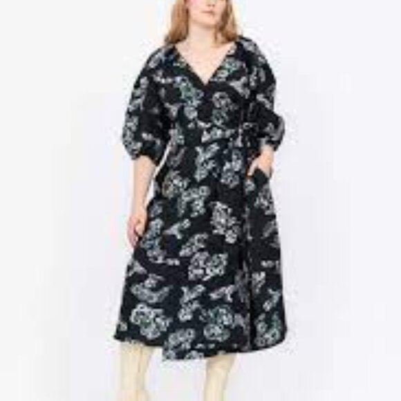 Tanya Taylor Elegant Black and White Midi Dress - Picture 4 of 5